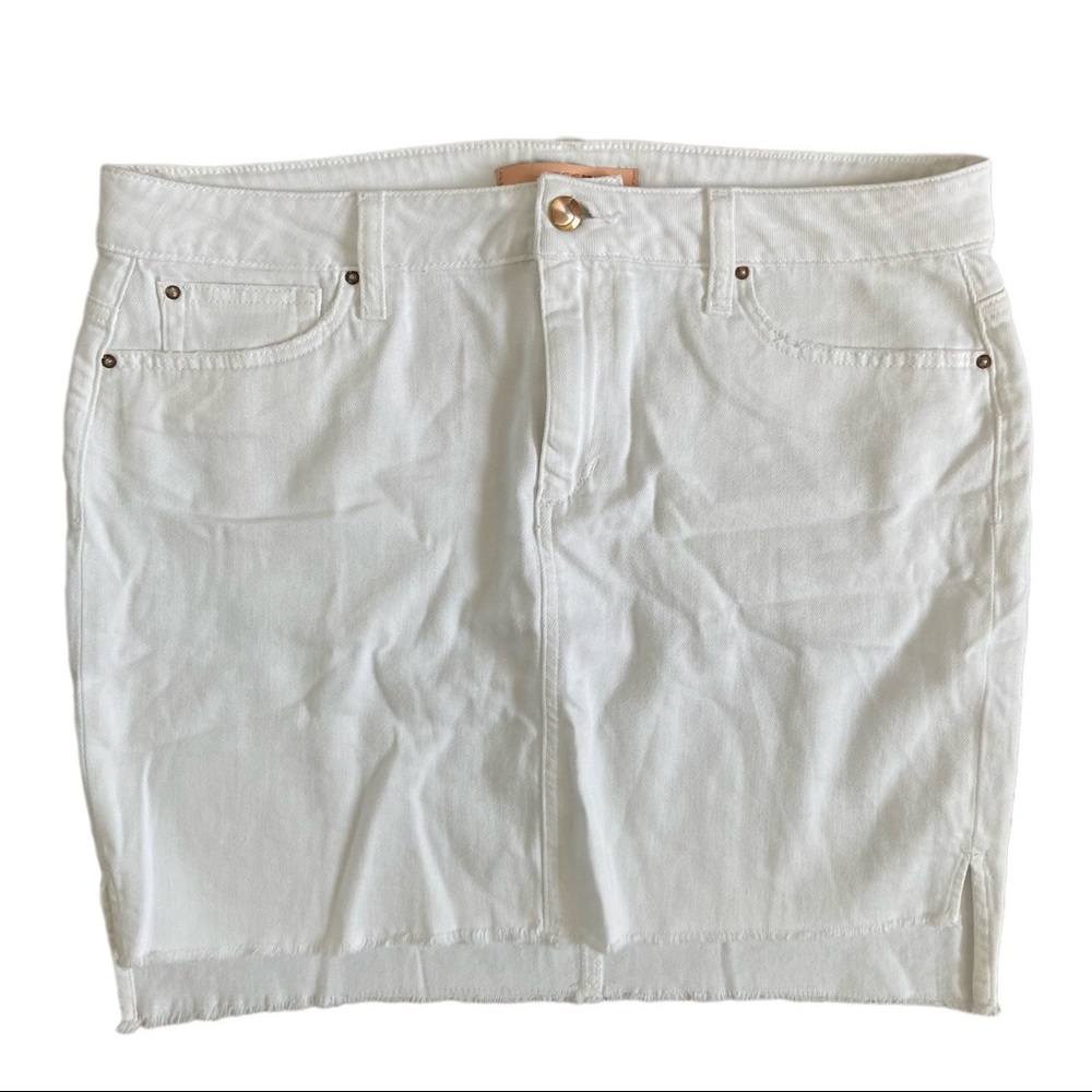 Joe's | NWOT White High Low Cutoff Denim Mini Skirt W32